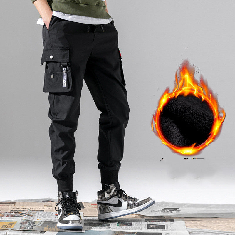 Pants with velvet padded feet in autumn and winter