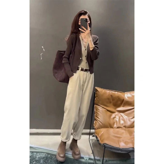 Knitwear All-matching Youthful-looking Casual Pants Two-piece Set